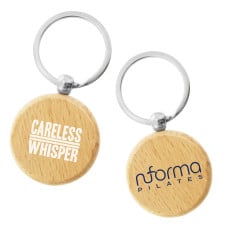 Round Wooden Key Ring