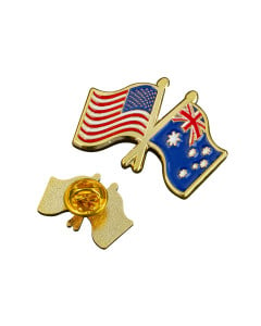 America & Australia Flag Friendship Pin